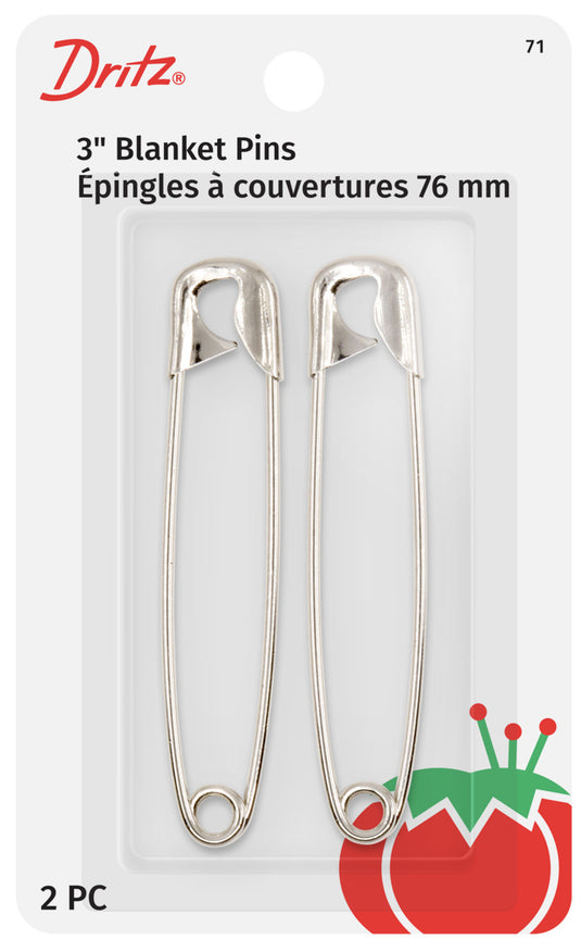 71|Dritz 3" Blanket Pins, Nickel, 2 pc