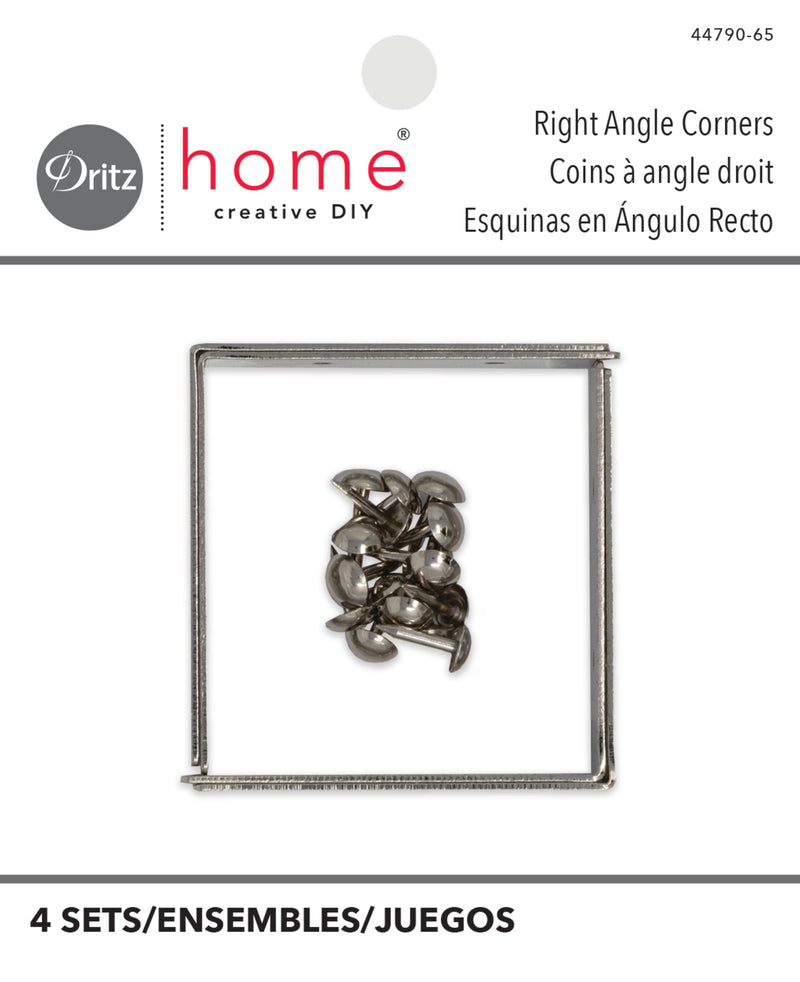 Chargez l'image dans la visionneuse de la galerie, 44790-65|Dritz Smooth Right Angle Corners, Small, Nickel, 4 pc