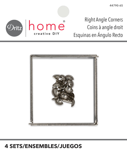 44790-65|Dritz Smooth Right Angle Corners, Small, Nickel, 4 pc