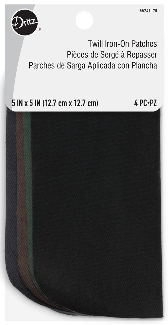 55241-70|Dritz Twill Iron-On Patches, 5