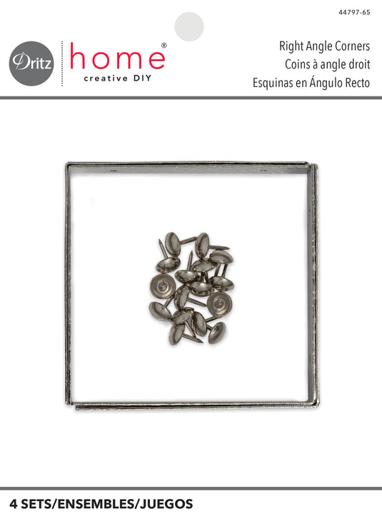 44797-65|Dritz Textured Right Angle Corners, Large, Nickel, 4 pc