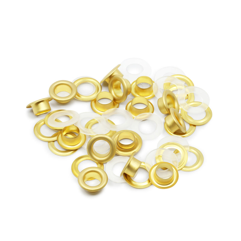 Load image into Gallery viewer, 730-37|Dritz 1/4" 2-Part Eyelets, 15 Sets, Matte Gold