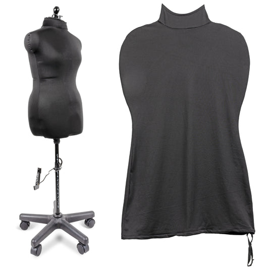 653159|Dritz Dress Form Fabric Cover, Black, 4-Way Stretch 100% Polyester, Small