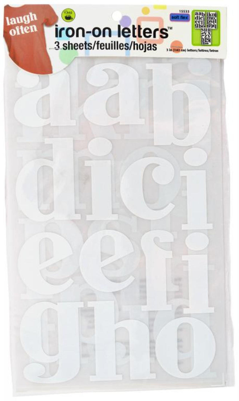 Cargue la imagen en el visor de la galería, 15533|Dritz Soft Flex Iron-On Letters, 3 Sheets, White