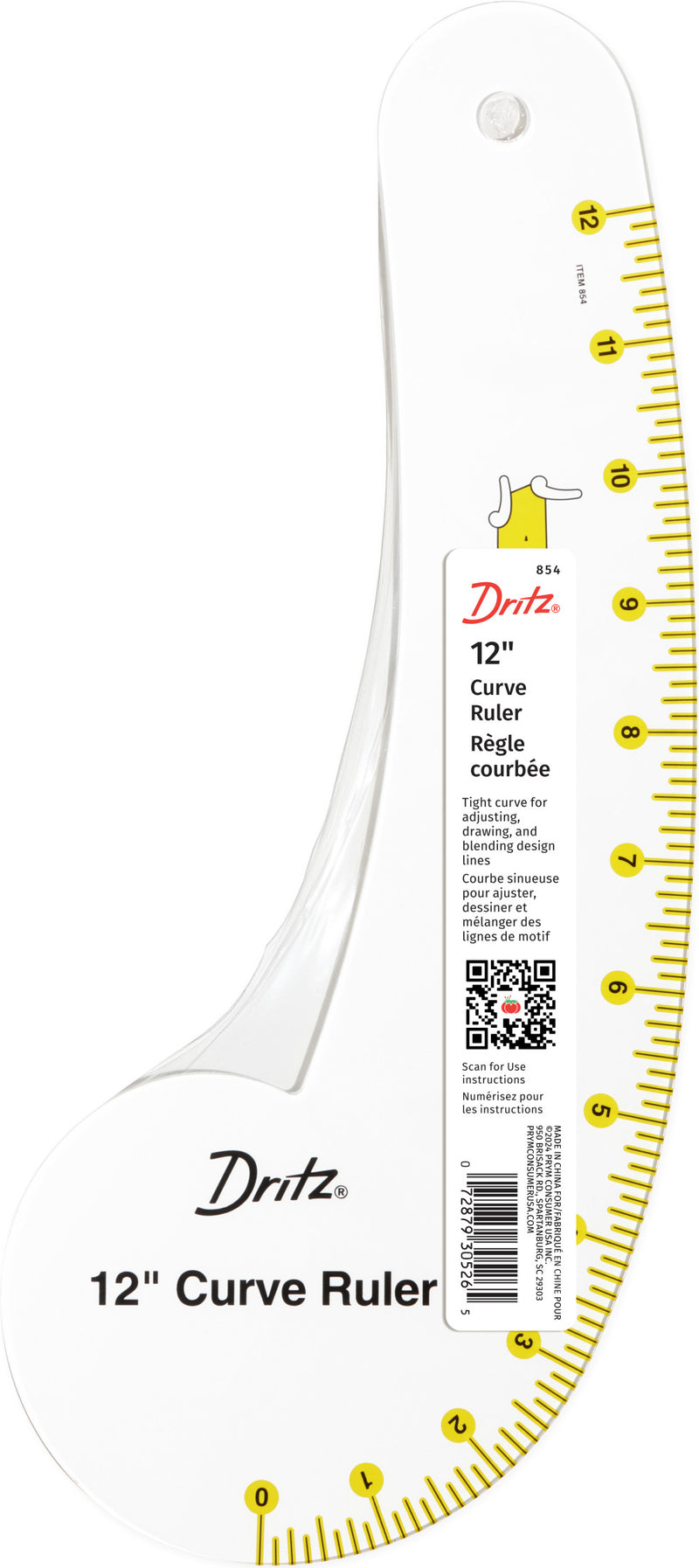 Load image into Gallery viewer, 854|Dritz 12" Curve Ruler with How-To Illustrations
