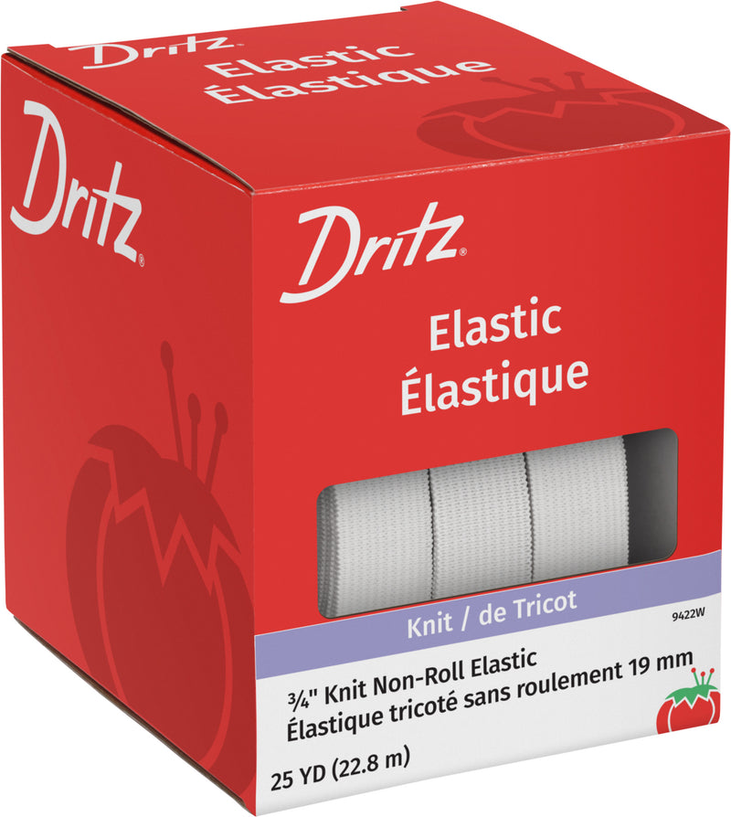 Chargez l'image dans la visionneuse de la galerie, 9422W|Dritz 3/4" Knit Non-Roll Elastic, White, 25 yd
