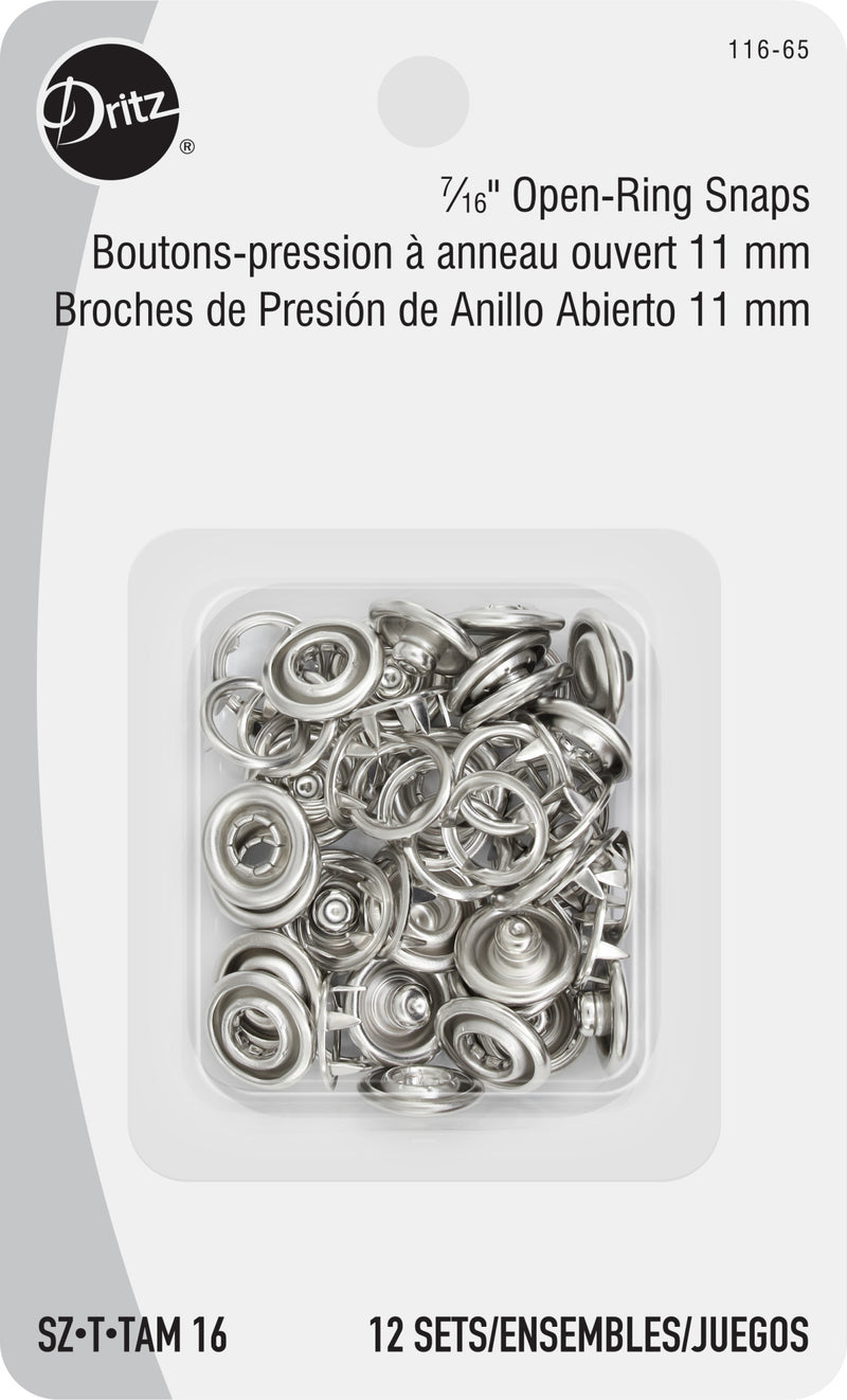 Load image into Gallery viewer, 116-65|Dritz 7/16" Snap Fasteners, 12 Sets, Nickel