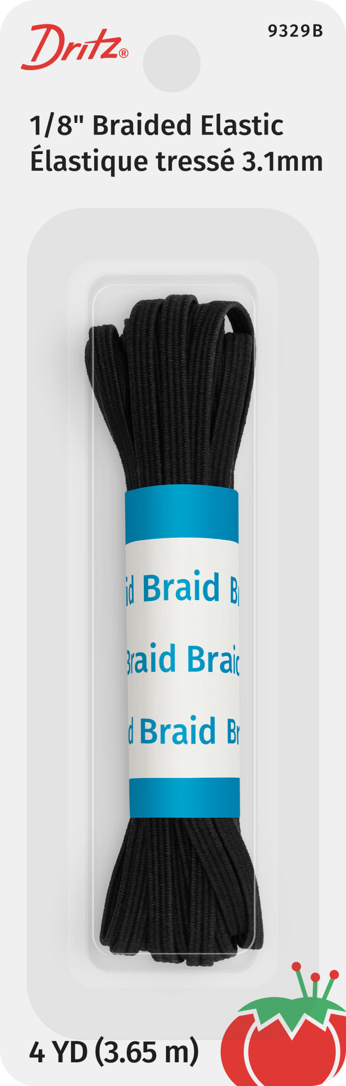 Load image into Gallery viewer, 9329B|Dritz 1/8" Black Braided Elastic, 4 yd