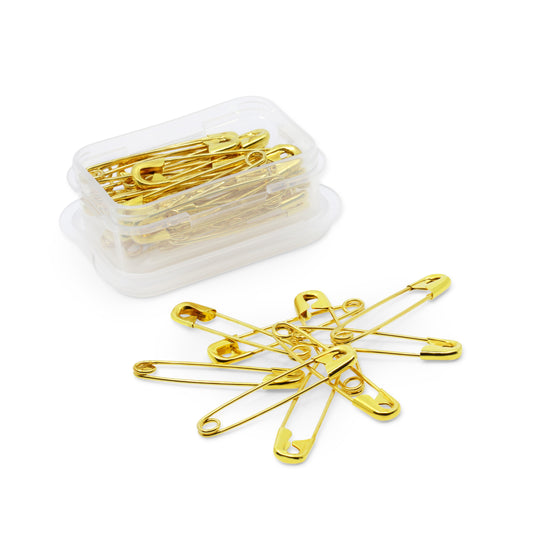 1465|Dritz 1-1/2" Quilters Brass Safety Pins, Brass, 35 pc