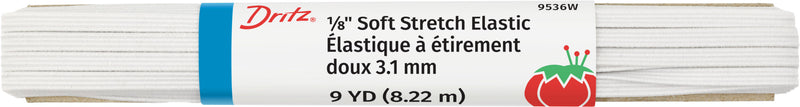 Chargez l'image dans la visionneuse de la galerie, 9536W|Dritz 1/8" Soft Stretch Elastic, White, 9 yd