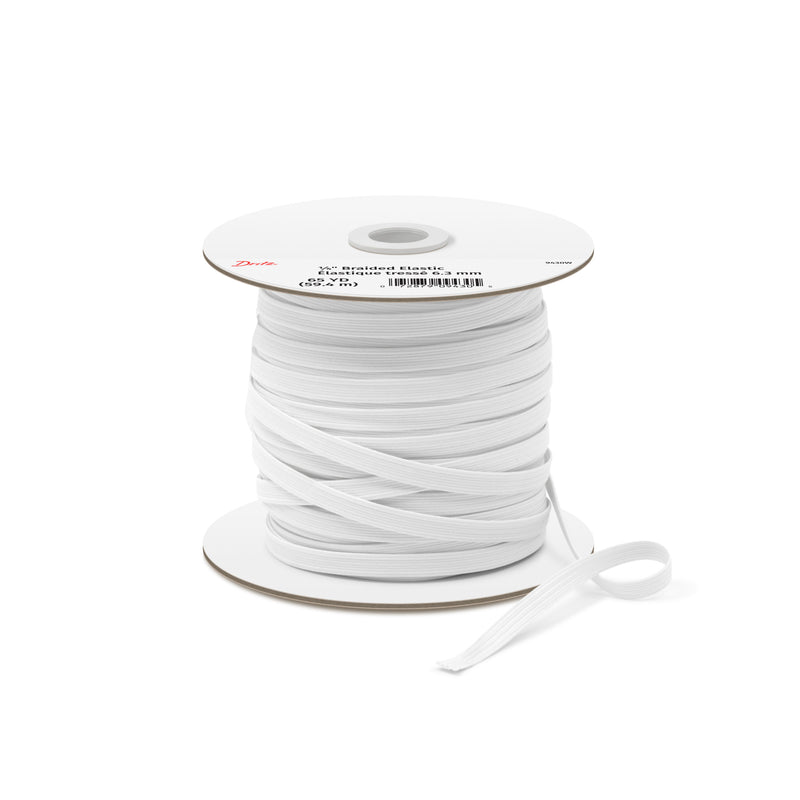 Chargez l'image dans la visionneuse de la galerie, 9430W|Dritz 1/4" White Braided Elastic, 65 yd