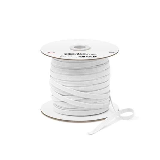 9430W|Dritz 1/4" White Braided Elastic, 65 yd