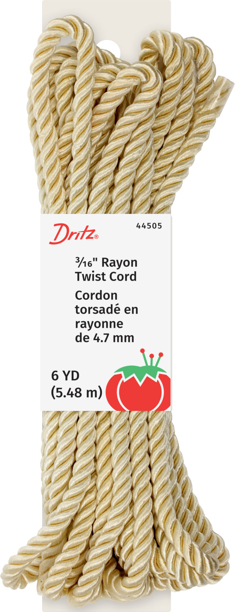Cargue la imagen en el visor de la galería, 44505|Dritz Rayon Twist Cord 3/16" x 6 YD - Cream