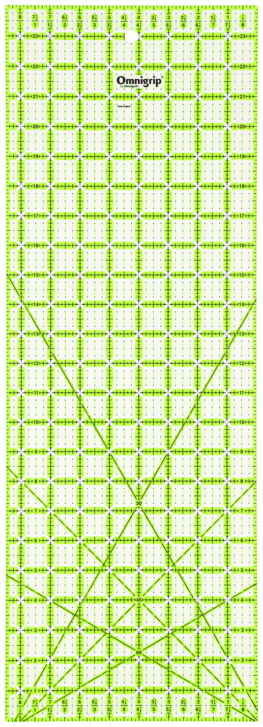 RN8524|Omnigrid Omnigrip Neon Rectangle Ruler, 8-1/2" x 24"