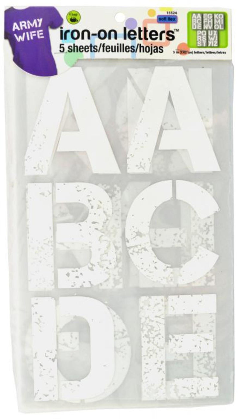 Cargue la imagen en el visor de la galería, 15524|Dritz Soft Flex Iron-on Letters, 5 Sheets, White
