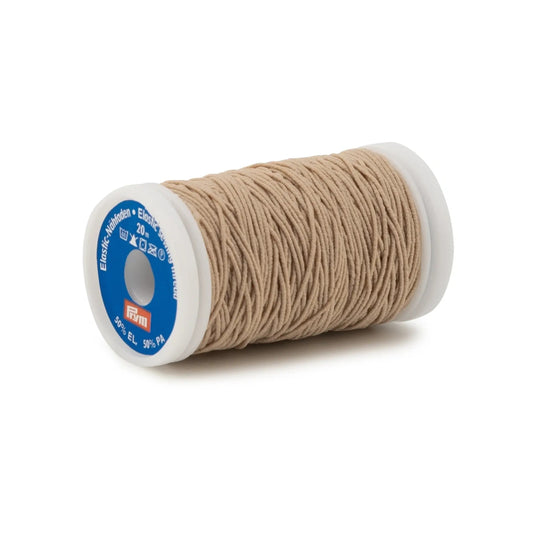 970022|Prym Elastic Sewing Thread, Sand, 22 YD (20 M)