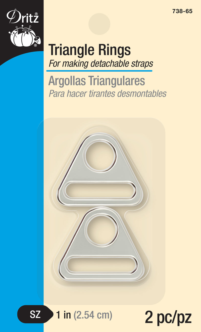Load image into Gallery viewer, 738-65|Dritz 1" Triangle Rings, Nickel, 2 pc