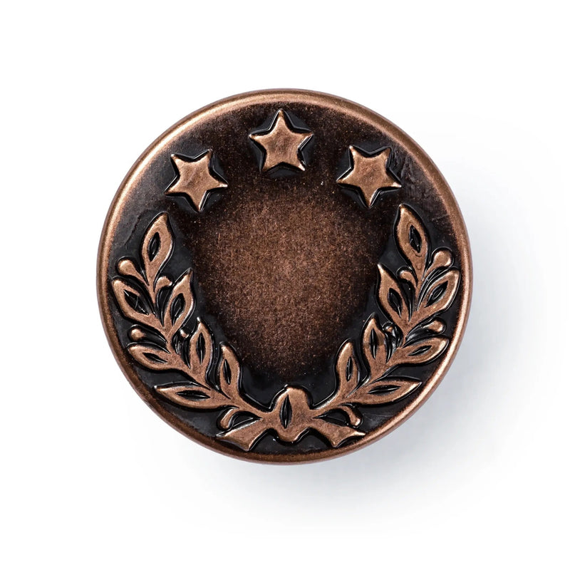 Load image into Gallery viewer, 622241|Prym JEANS Buttons 17 mm Laurel wreath antique copper 8pc