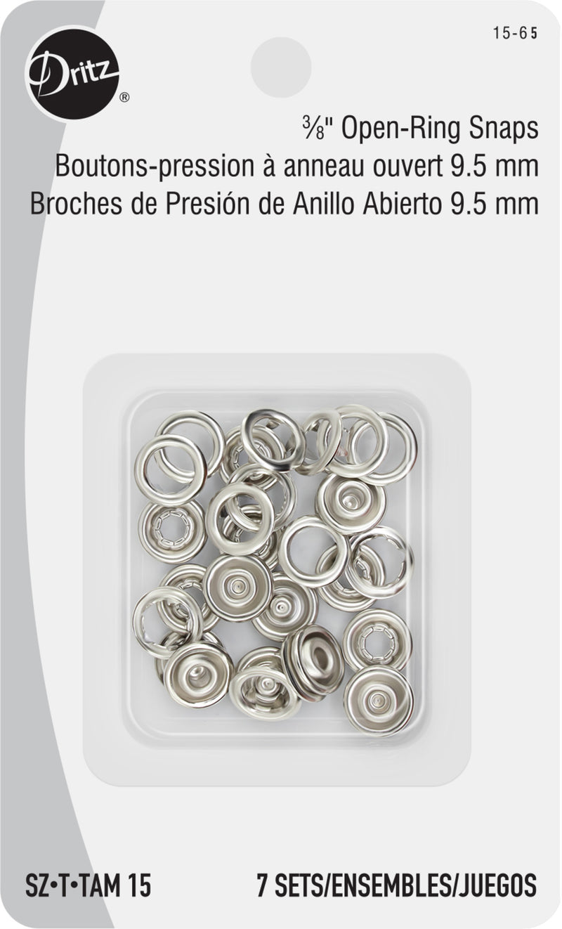 Load image into Gallery viewer, 15-65|Dritz 3/8" Snap Fasteners, 7 Sets, Nickel