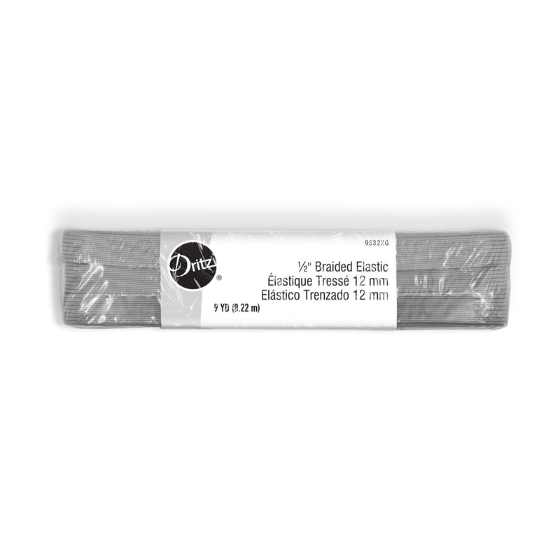 Cargue la imagen en el visor de la galería, 9532XG|Dritz 1/2" Gray Braided Elastic, 9 yd