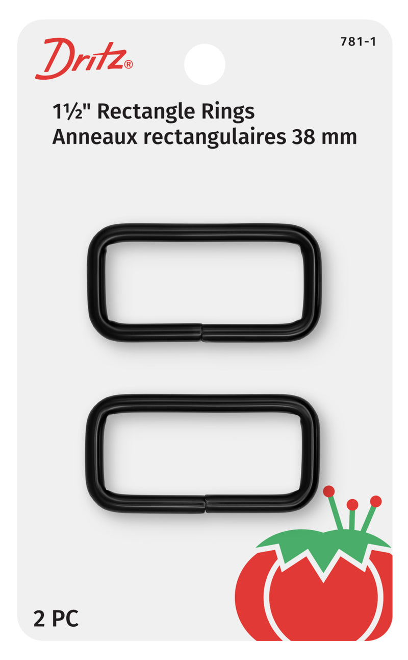Load image into Gallery viewer, 781-1|Dritz 1-1/2" Rectangle Rings, Black, 2 pc