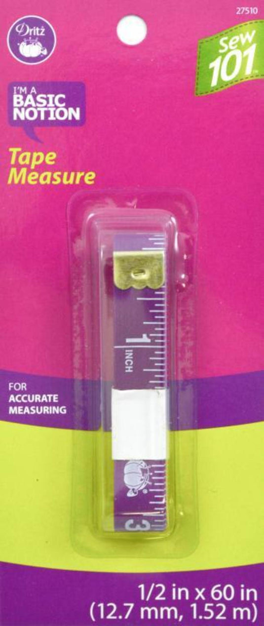 27510|Dritz Sew 101 Tape Measure, 1/2" x 60"