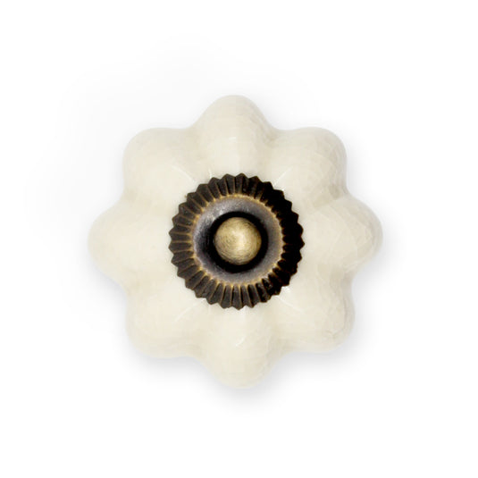 47016|Dritz Ceramic Scallop Knob, Cream