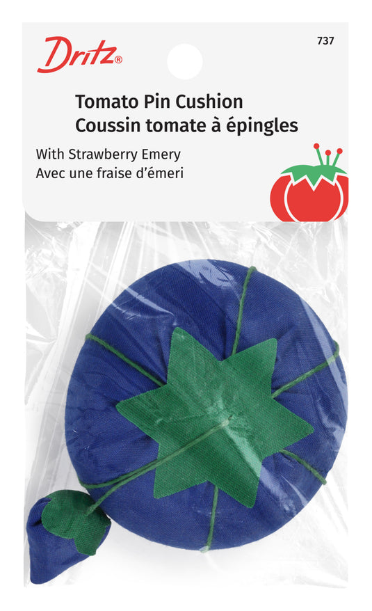 737|Dritz 2-3/4" Tomato Pin Cushion with Strawberry Emery, Assorted Colors