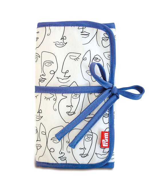 612079|Prym Needle & Crochet Hook Roll-Up Storage Case, Artistic Faces