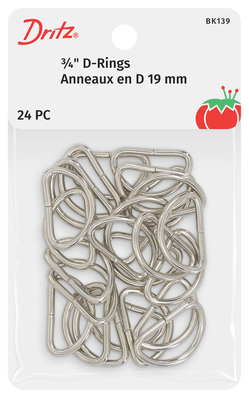 Chargez l'image dans la visionneuse de la galerie, BK139|Dritz 3/4" D-Rings, Nickel, 24 pc