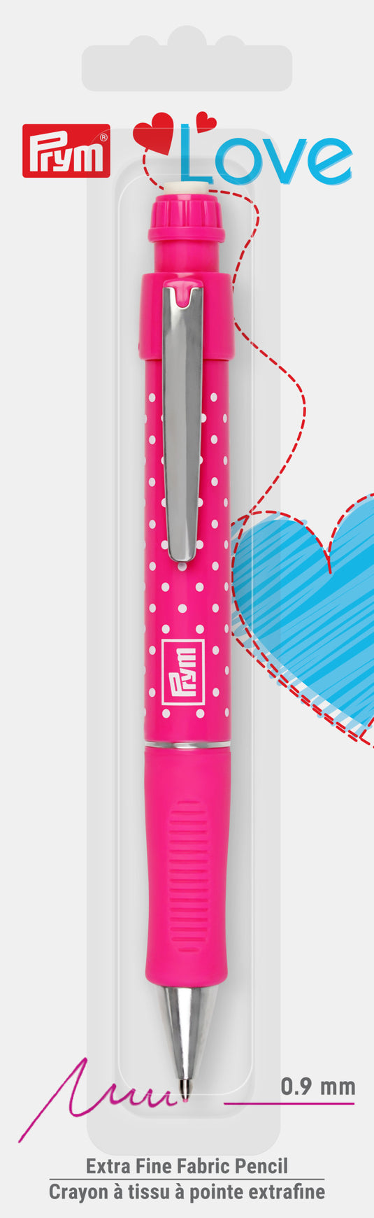 60122|Prym Extra Fine Fabric Mechanical Pencil, 0.9 mm, Pink