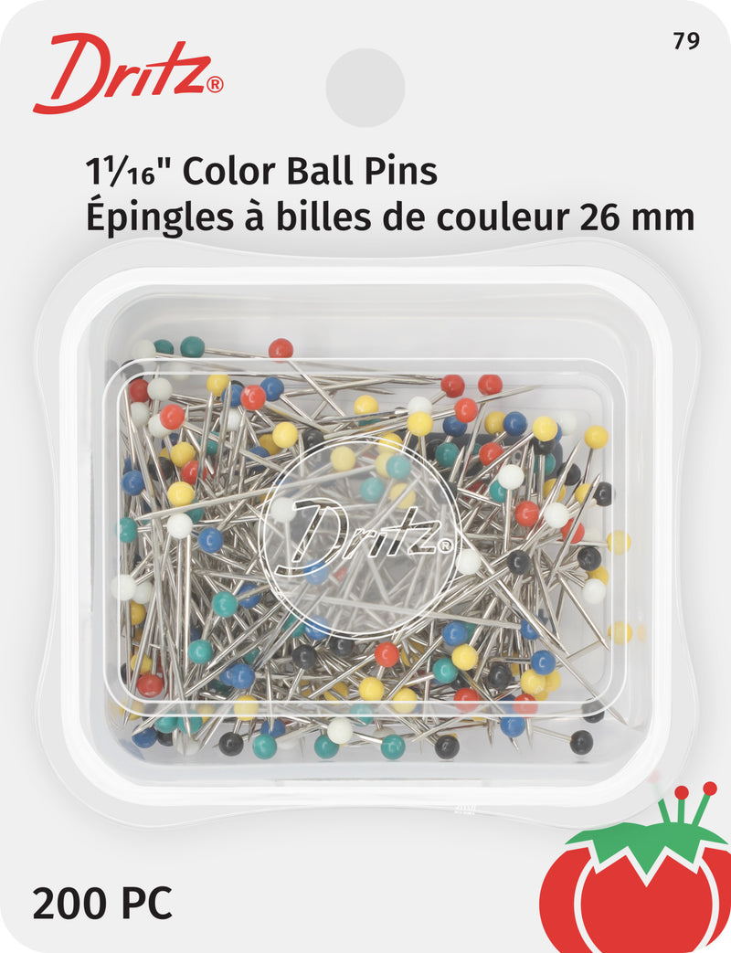 Chargez l'image dans la visionneuse de la galerie, 79|Dritz 1-1/16" Color Ball Pins, Assorted, 200 pc