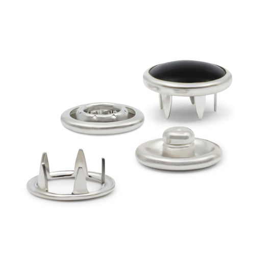 25-13|Dritz 7/16" Pearl Snap Fasteners, 12 Sets, Black