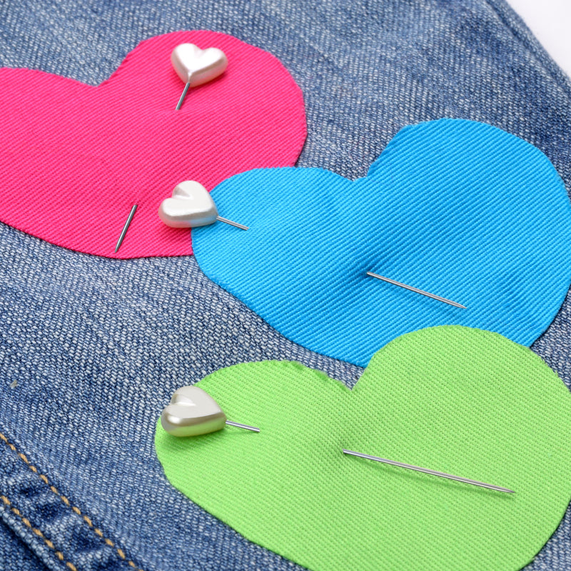 Load image into Gallery viewer, 139|Dritz 2-1/8" Heart Pearlized Pins, White, 20 pc