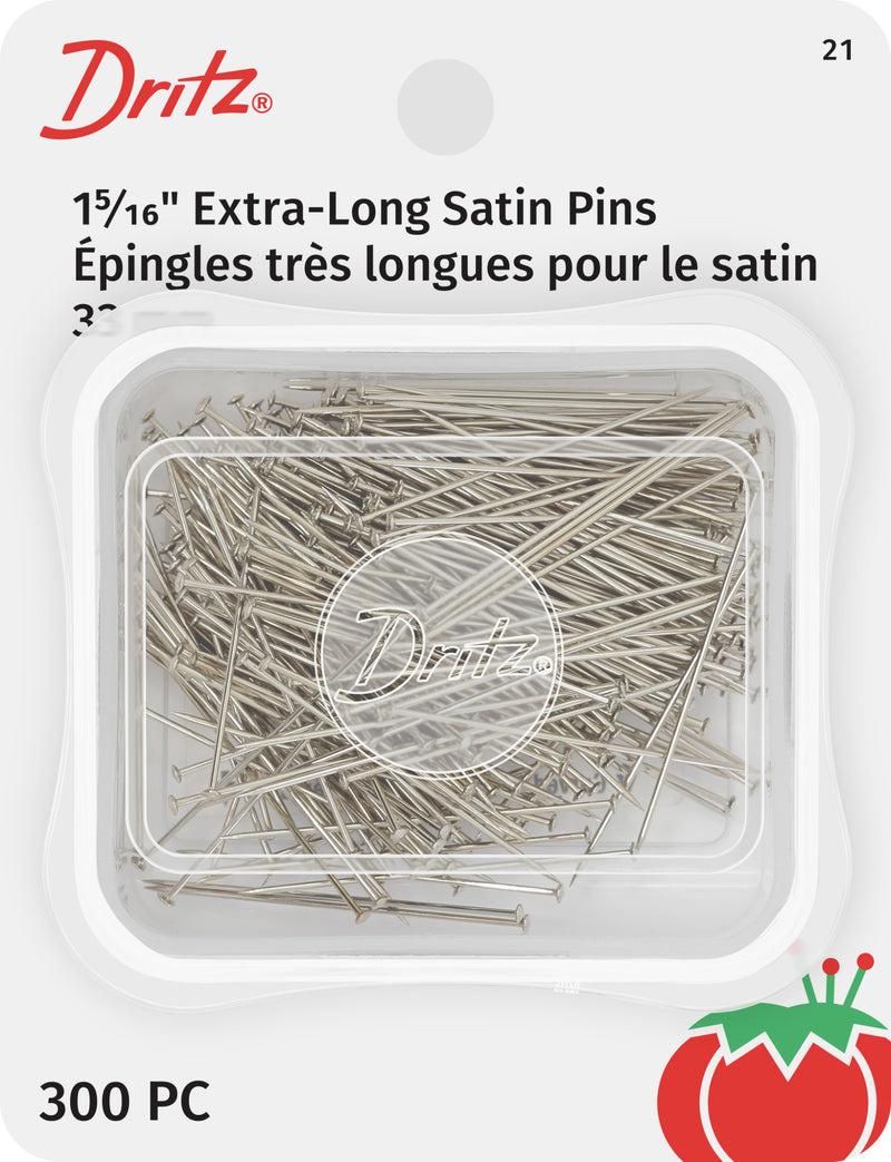 Chargez l'image dans la visionneuse de la galerie, 21|Dritz 1-5/16" Extra-Long Satin Pins, Nickel, 300 pc