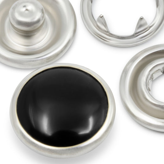 25-13|Dritz 7/16" Pearl Snap Fasteners, 12 Sets, Black