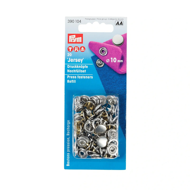 Cargue la imagen en el visor de la galería, 390104|Prym JERSEY 10 mm refill silver cap 20pc