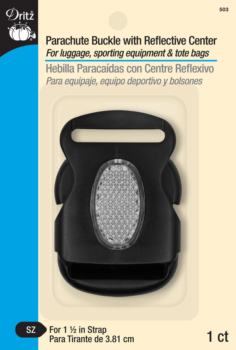 Chargez l'image dans la visionneuse de la galerie, 503|Dritz 1-1/2" Parachute Buckle with Reflective Center, Black