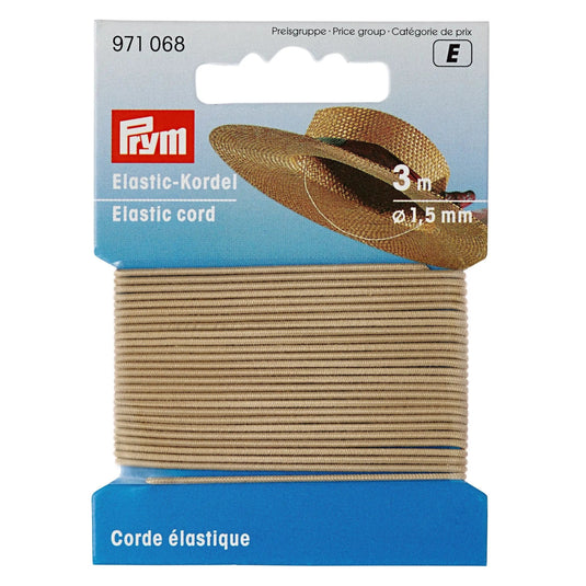 971068|Prym 1.5mm Elastic Cord, Beige, 3 M