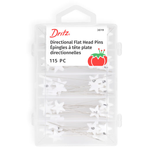 3019|Dritz Flat Star Head Pins, White, 115 pc