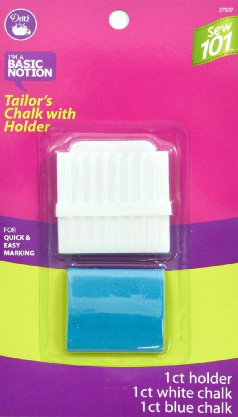 Cargue la imagen en el visor de la galería, 27507|Dritz Sew 101 Tailor's Chalk with Holder and Sharpener, Blue and White