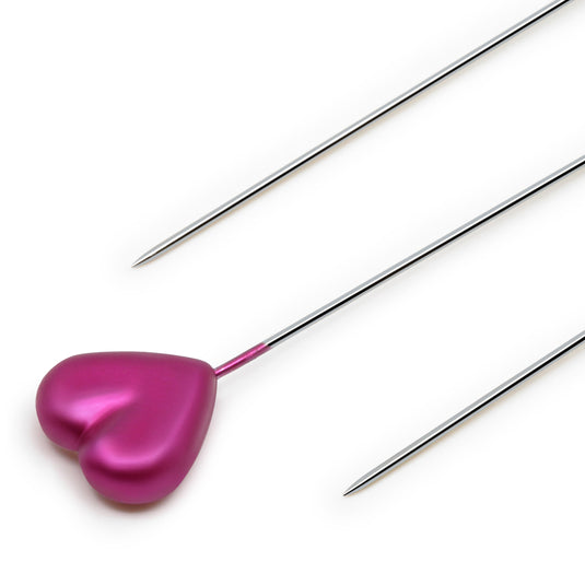 130|Dritz 2-1/8" Heart Pearlized Pins, Assorted, 35 pc