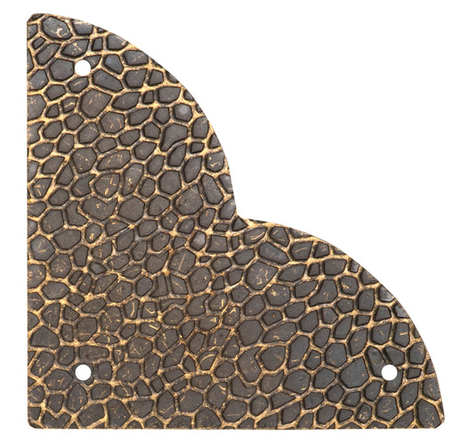44799-38|Dritz Textured Quatrefoil Corners, Large, Antique Brass, 4pc