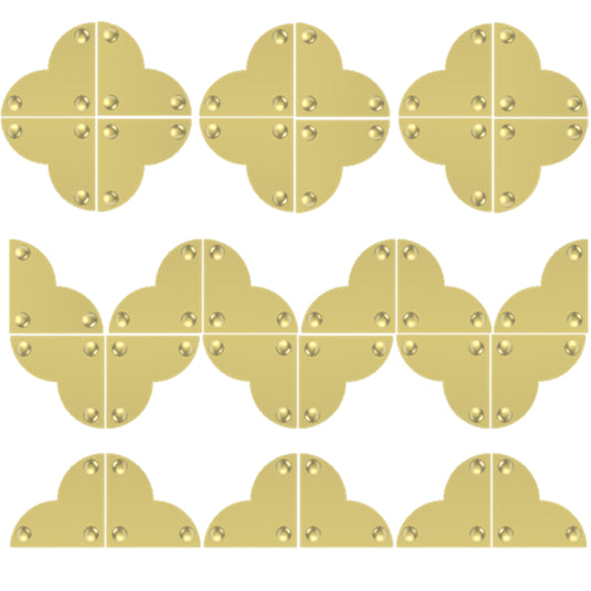 44792-35|Dritz Smooth Quatrefoil Corners, Small, Brass, 4 pc