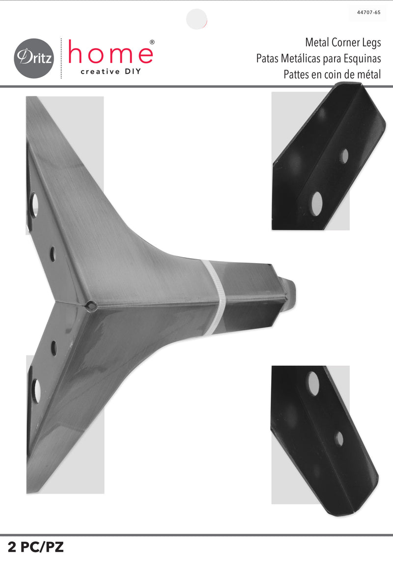 Chargez l'image dans la visionneuse de la galerie, 44707-65|Dritz Metal Corner Legs, Nickel, 2 pc
