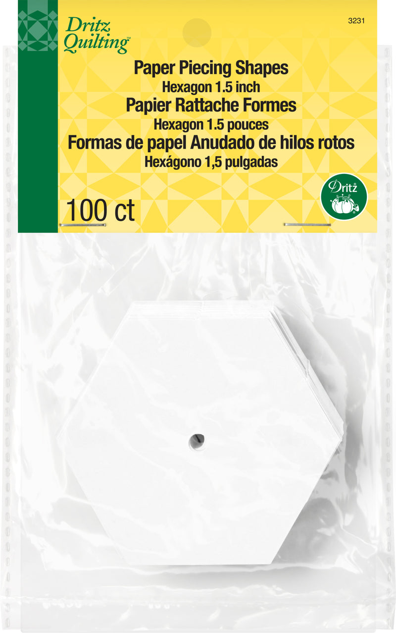 Load image into Gallery viewer, 3231|Dritz 1-1/2" Hexagon Paper Piecing Shapes, 100 pc