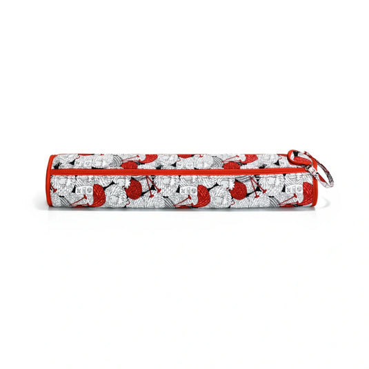 612037|Prym Knitting Needle Storage Roll & Organizer, Red Merino Sheep