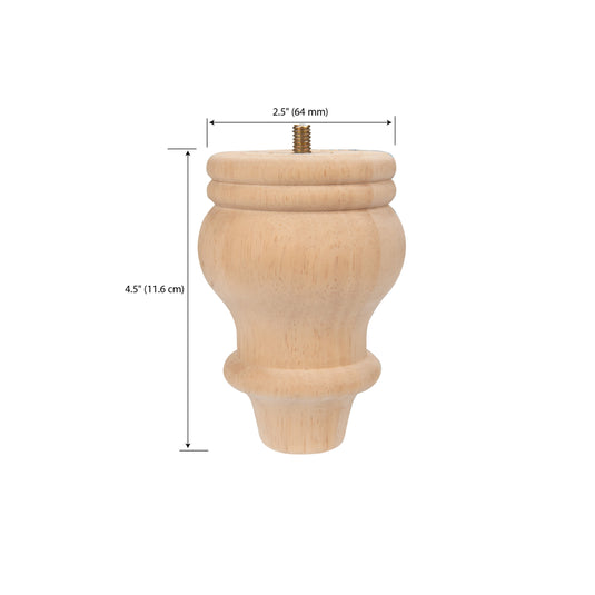44706|Dritz Curved Country Bun Feet, Natural, 2 pc