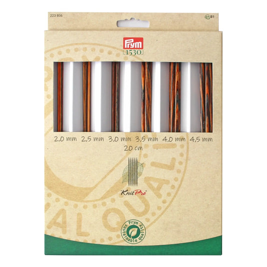 223806|Prym Double-Pointed Knitting Needles Set, Natural, 2-4.5mm
