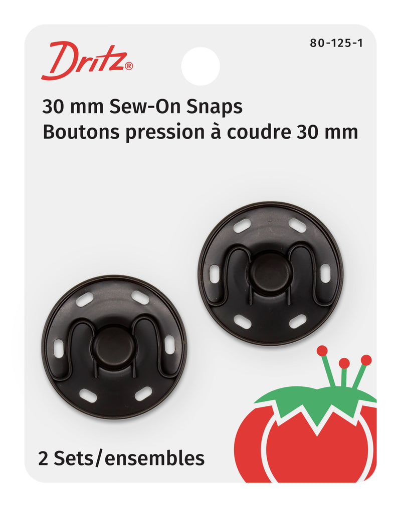 Load image into Gallery viewer, 80-125-1|Dritz 30mm Large Sew-On Snaps, 2 Sets, Black